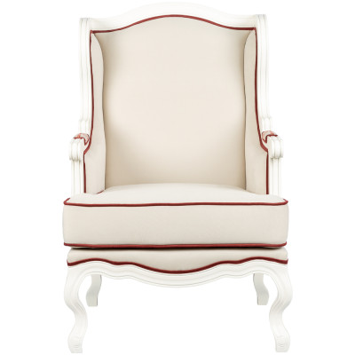Кресло из массива бука бежевое с растительным орнаментом Raffael Beige Floral Armchair