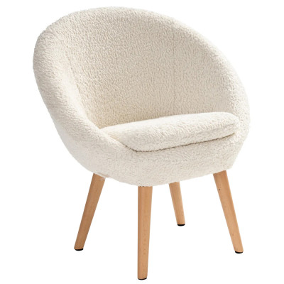 Кресло на деревянных ножках с обивкой из ткани букле Aldo Boucle Armchair