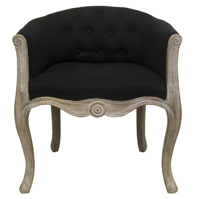 Кресло низкое в стиле прованс Louis French Armchair black flax