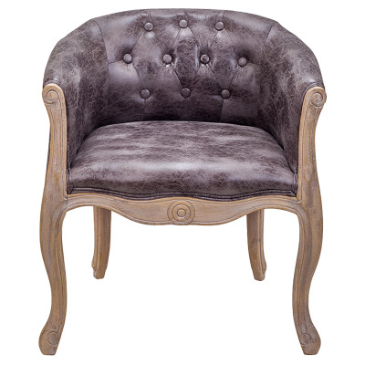 Кресло низкое в стиле прованс Louis French Armchair brown