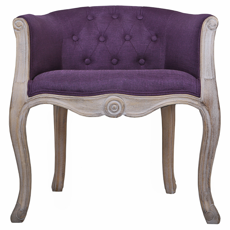 Кресло низкое в стиле прованс Louis French Armchair purple flax
