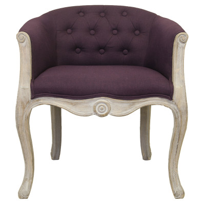 Кресло низкое в стиле прованс Louis French Armchair violet flax
