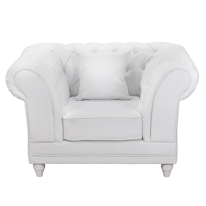 Кресло низкое с мягкой обивкой из велюра на 4-х ножках из массива березы Sophie Armchair white