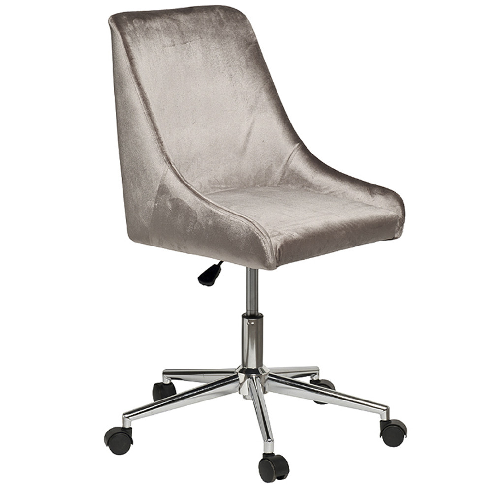 Кресло офисное с обивкой из серого велюра Stylish Velor Office Chair