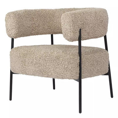 Кресло полукруглое мягкое с буклированной обивкой Armchair with Boucle Upholstery