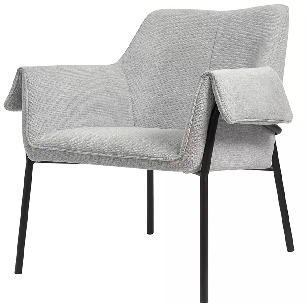 Кресло с высокой наклонной спинкой и мягкими подлокотниками Textured Chenille