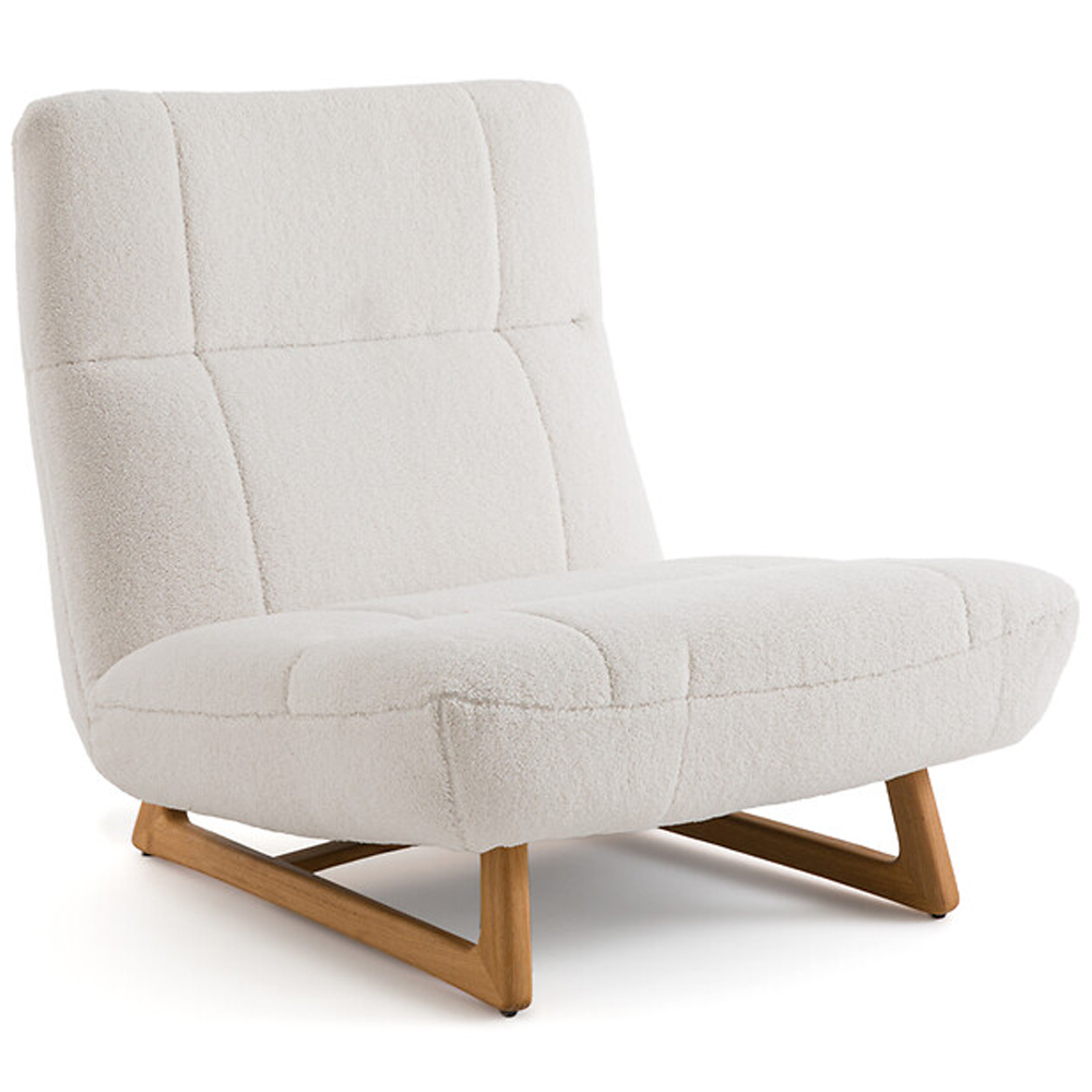 Кресло с обивкой букле Lino White  Boucle Armchair
