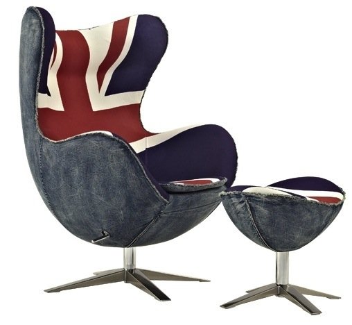 Кресло яйцо Egg Union Jack Denim