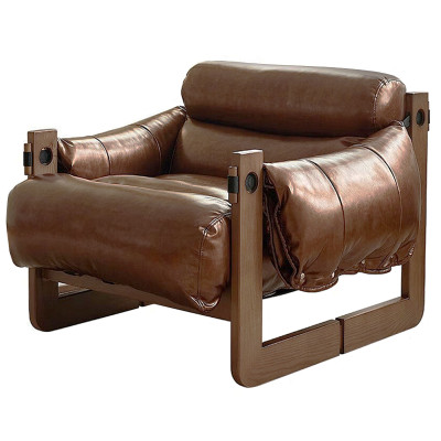 Кресло-диван кожаное на деревянном каркасе Medieval Furniture