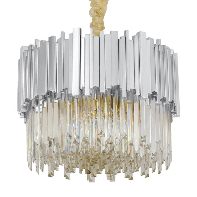 Круглая люстра Luxxu Modern Cascade Chandelier Silver Metal Glass 40