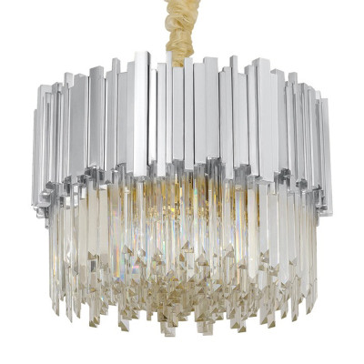 Круглая люстра Luxxu Modern Cascade Chandelier Silver Metal Glass 40