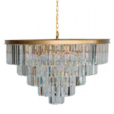 Круглая Люстра Odeon GOLD iron Five Layers Прозрачное Стекло диаметр 80 см