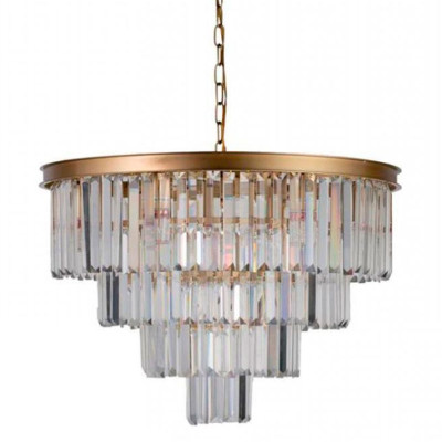 Круглая Люстра Odeon GOLD iron Four Layers Серое Прозрачное диаметр 60 см