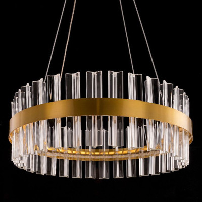 Круглая Люстра Кольцо Хрусталь диаметр 40 см RING Saturno Not Baroncelli Brass
