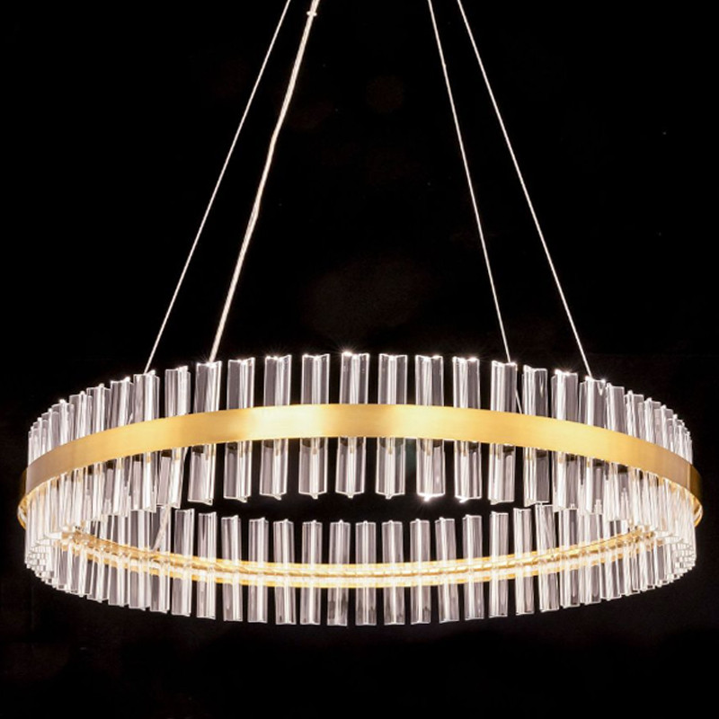 Круглая Люстра Кольцо Хрусталь диаметр 80 см RING Saturno Not Baroncelli Brass