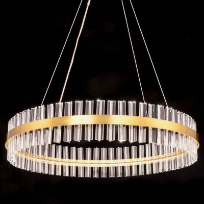 Круглая Люстра Кольцо Хрусталь диаметр 80 см RING Saturno Not Baroncelli Brass