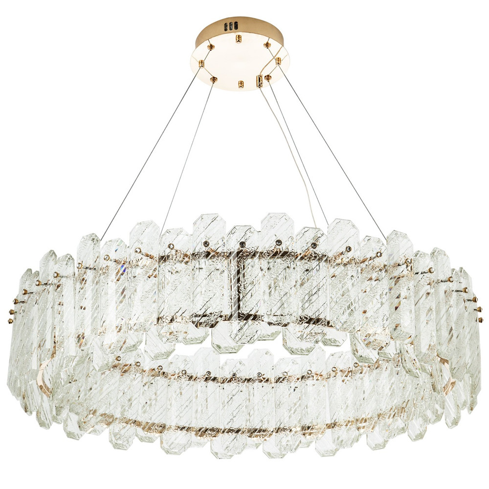Круглая люстра с декором из рельефного стекла Cassian Relief Glass Chandelier 80