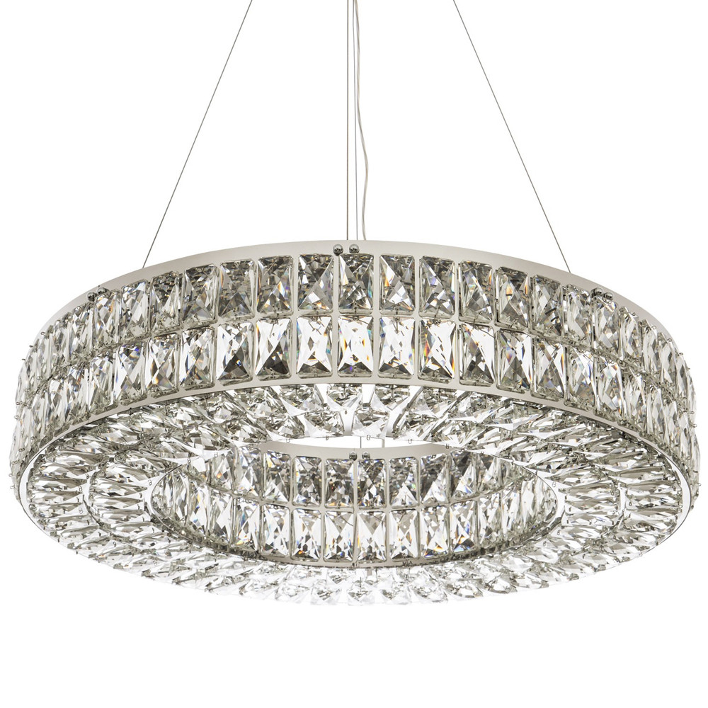 Круглая люстра с хрустальным декором Langlais Crystal Chrome Chandelier