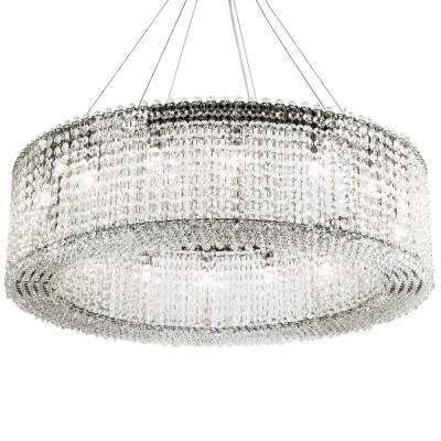 Круглая люстра с хрустальными подвесками хром Crystal Art Chrome Chandelier 16