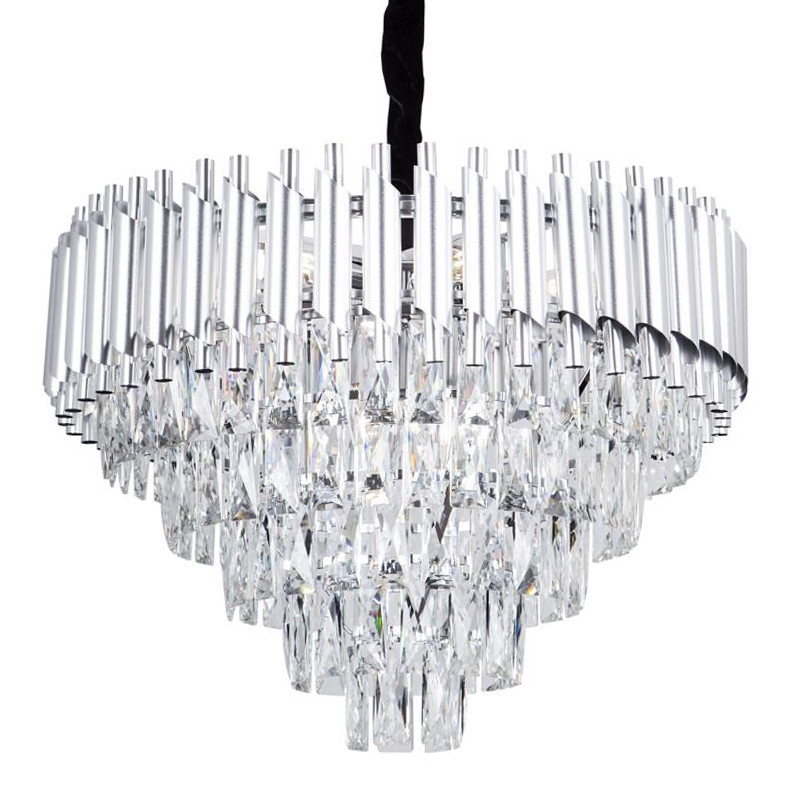 Круглая многоярусная люстра Empire Crystal Silver