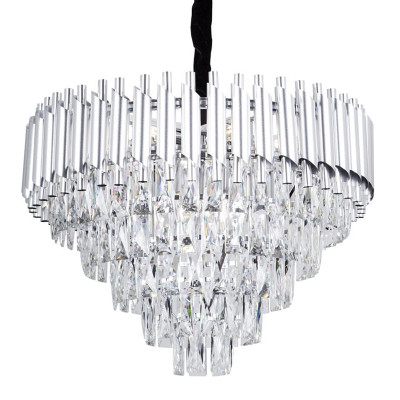Круглая многоярусная люстра Empire Crystal Silver