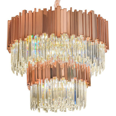 Круглая многоярусная люстра Luxxu Modern Cascade Chandelier Bronze Metal Glass 80