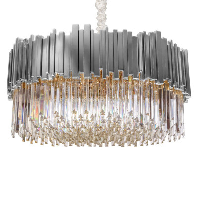 Круглая многоярусная люстра Luxxu Modern Cascade Chandelier Silver Metal Glass 100
