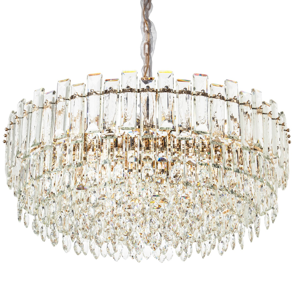 Круглая многоярусная люстра с хрустальным декором Cascade Waterfall Chandelier 18