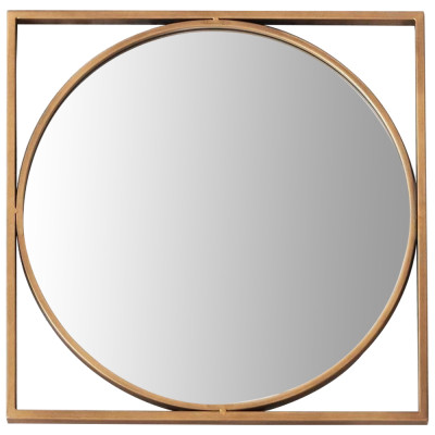 Круглое зеркало в квадратной раме из металла Coste Mirror