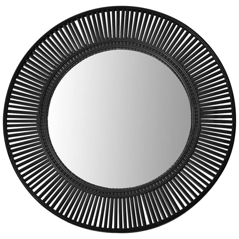 Круглое зеркало в деревянной раме Zera Mirror