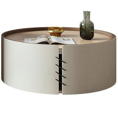 Круглый кофейный стол Baxter Leather Coffee Table
