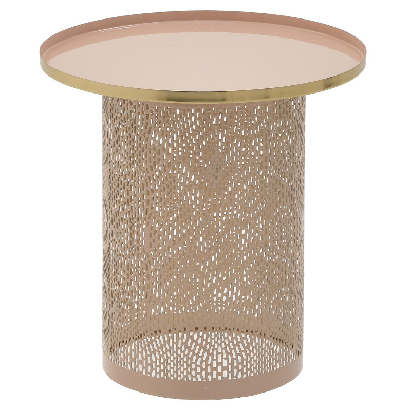 Круглый металлический приставной стол Azure Pink Pastel Metal Table