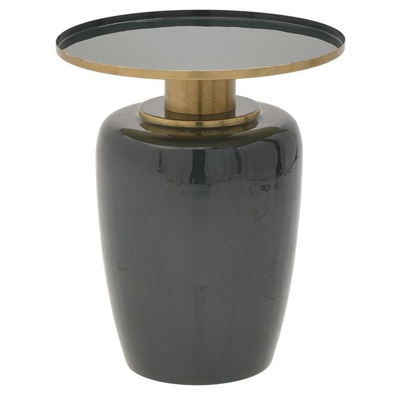 Круглый металлический приставной стол Calem Side Table Olive