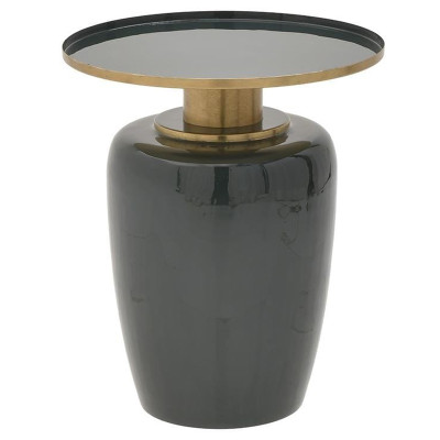 Круглый металлический приставной стол Calem Side Table Olive