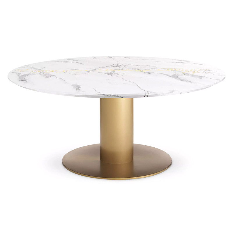 Круглый обеденный стол с белой мраморной столешницей Philipp Plein Dining Table Enjoy