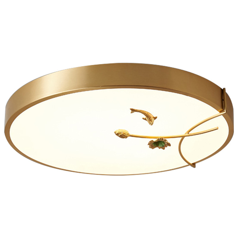 Круглый потолочный светильник Gold Fish Round Ceiling Lamp Золотой