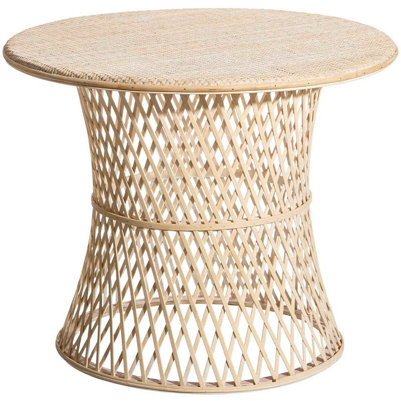 Круглый приставной стол из бамбука Woven Bamboo Side Table