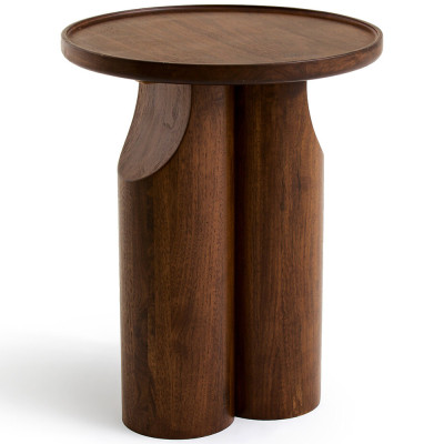 Круглый приставной стол из массива ореха Balu Wooden Side Table