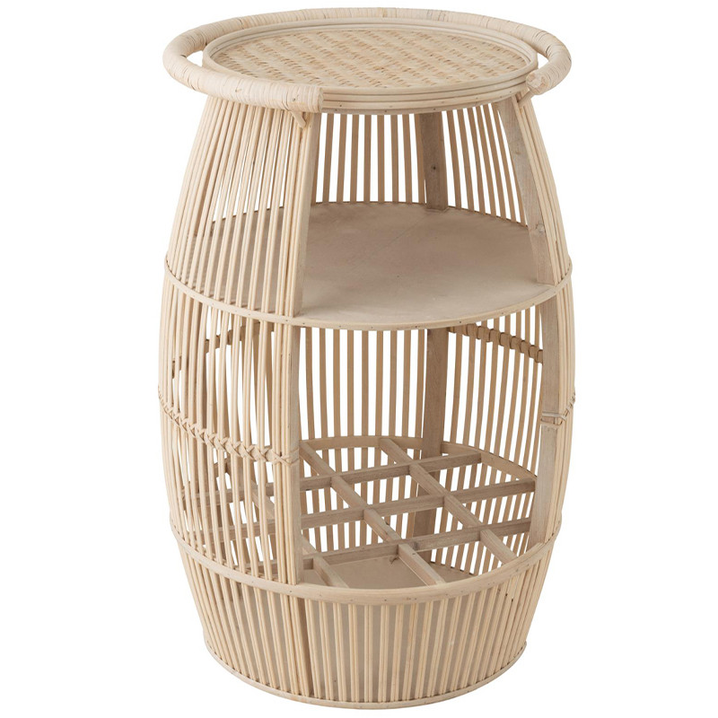 Круглый приставной стол из ротанга Lowe Wicker Side Table
