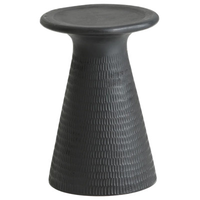 Круглый приставной столик из массива манго Piero Black Side Table