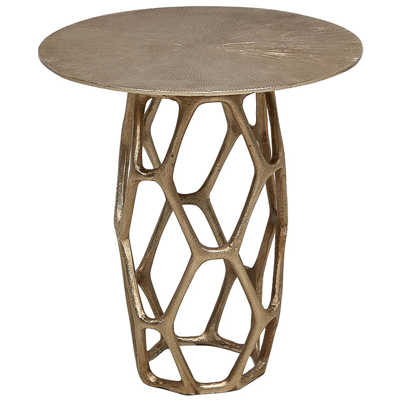 Круглый приставной столик из металла Mahdi Side Table