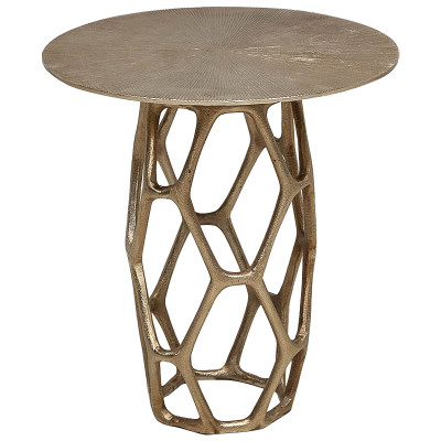 Круглый приставной столик из металла Mahdi Side Table