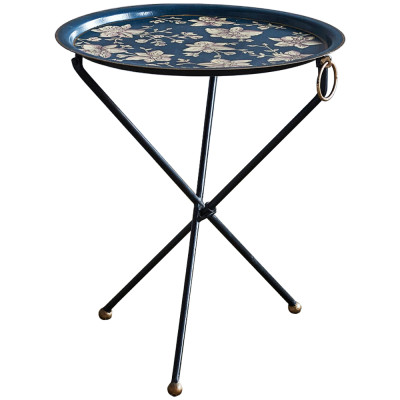 Круглый приставной столик складной Chinoiserie Flowers Side Table