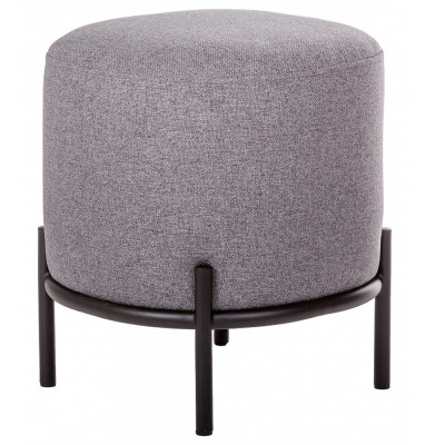 Круглый пуф на металлических ножках с обивкой из рогожки Casey Poof