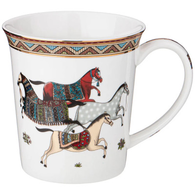 Кружка из фарфора с изображением лошадей 400 мл Porcelain Horse Set