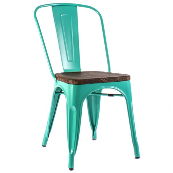 Кухонный стул Tolix Chair Wood Бирюзовый