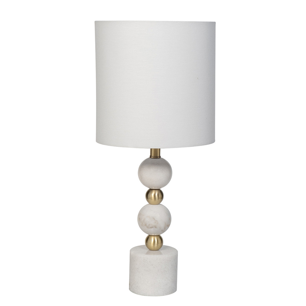 Лампа настольная с каркасом из мраморных шаров и белым абажуром Floor lamp Jewelry