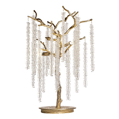 Лампа настольная со стеклянными подвесами цвет золото FAIRYTREE Light