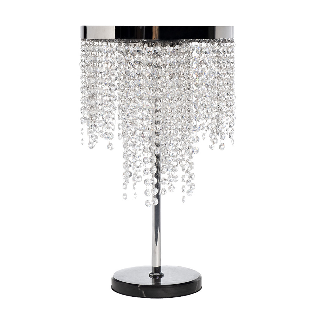 Лампа настольная Хром с каскадом сияющих кристаллов Shining Waterfall