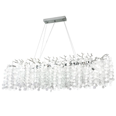 Линейная люстра с круглыми хрустальными подвесками Fairytree Chrome Crystal Branches Linear Chandelier